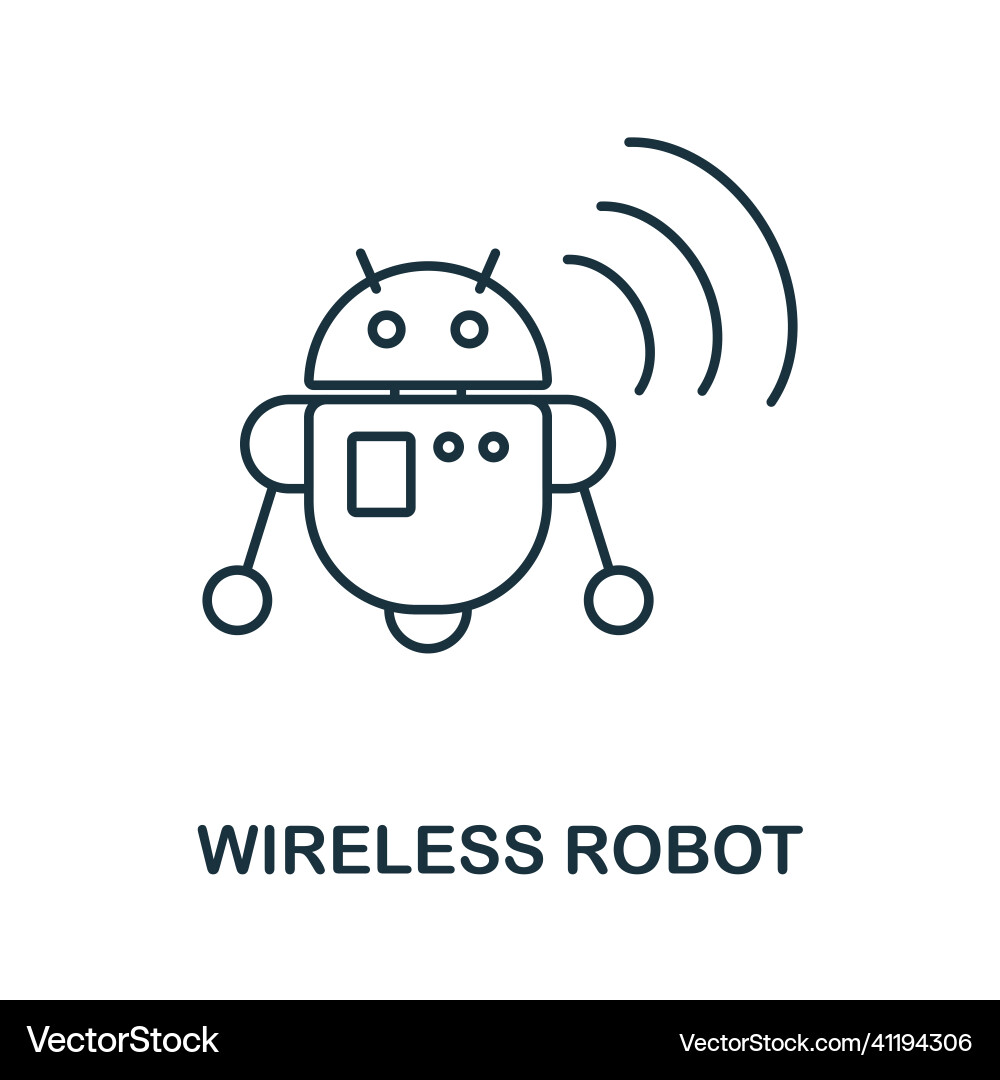 Wireless robot icon line element from internet Vector Image