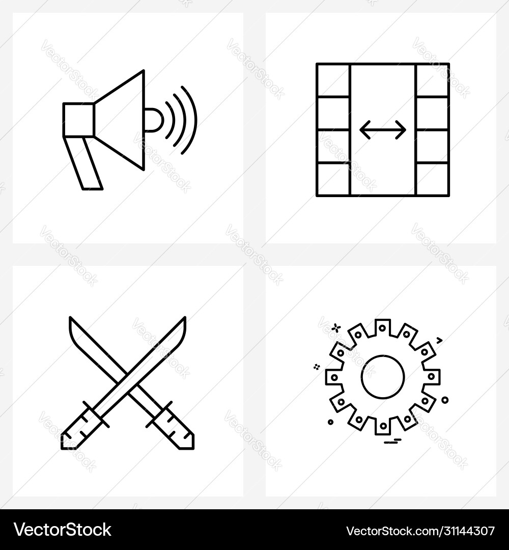 4 universal line icons for web and mobile Vector Image