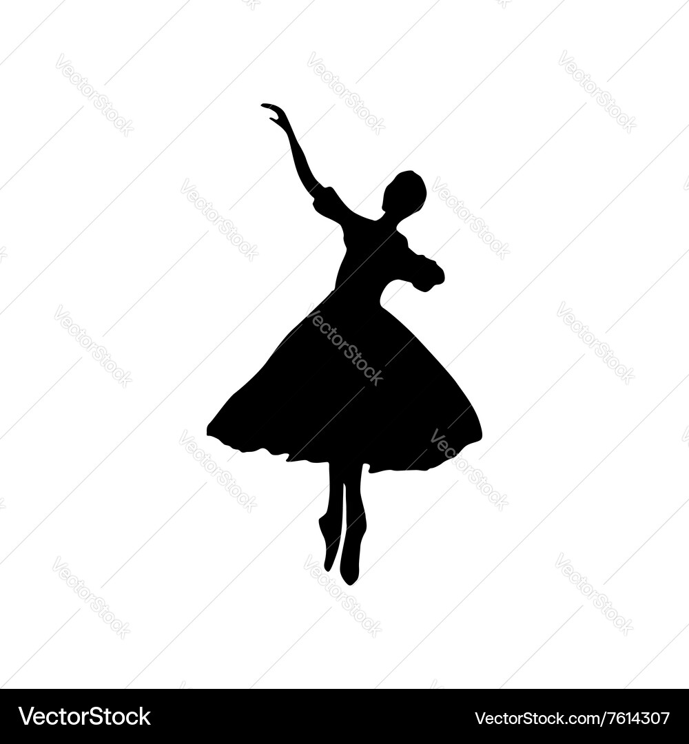 Ballerina silhouette black Vector Image