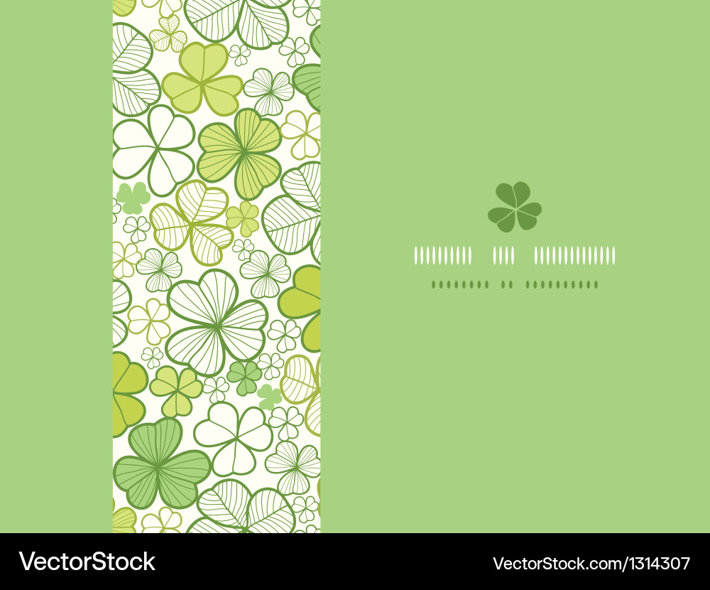 Clover line art horizontal seamless pattern Vector Image