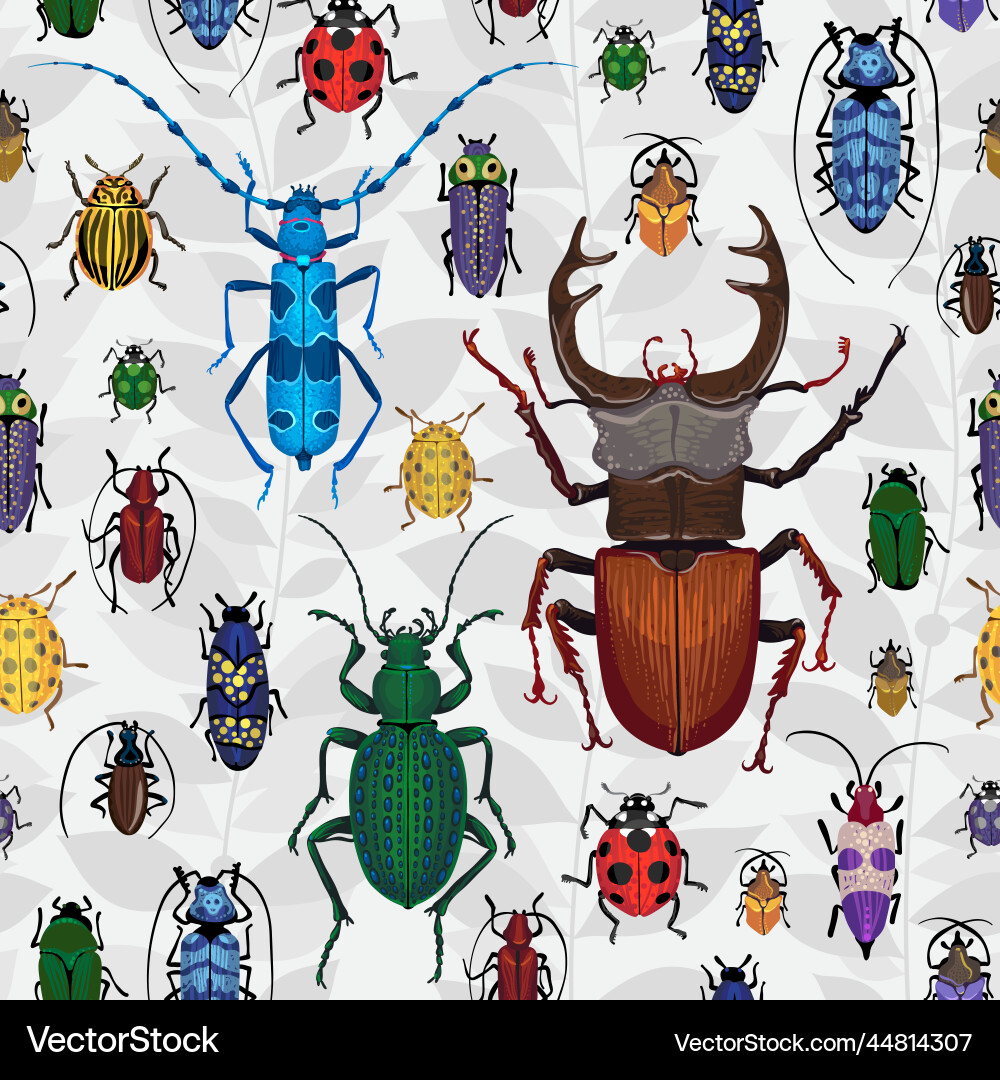 Colorful Bug Pattern vector image