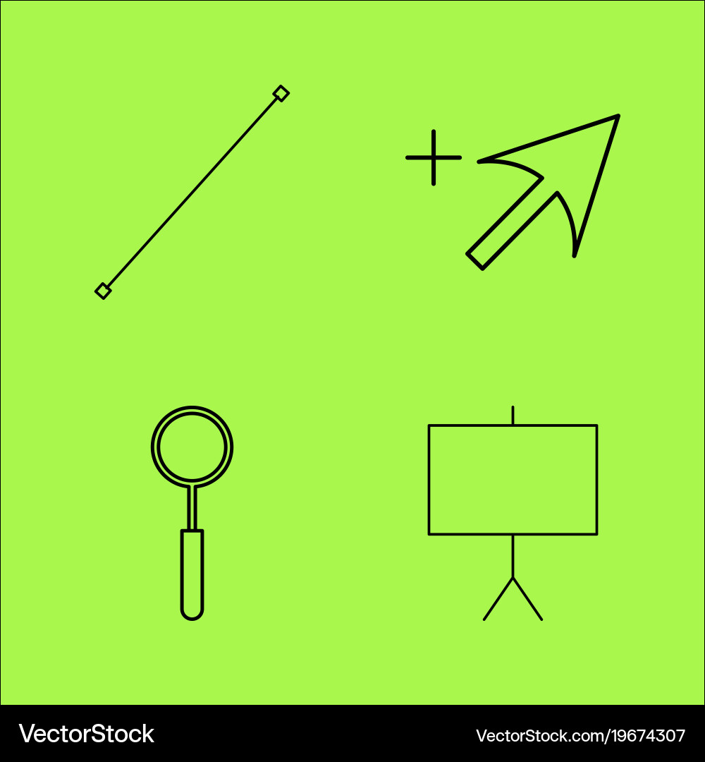 Design elements simple linear outline icon set vector image