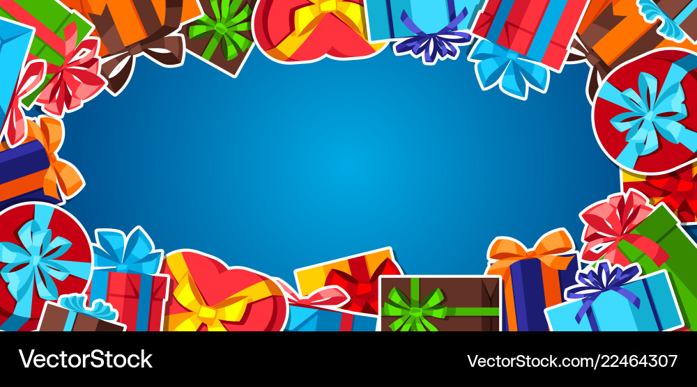 Feier Banner mit Geschenkboxen Feier Banner mit Geschenkboxen vektorbild