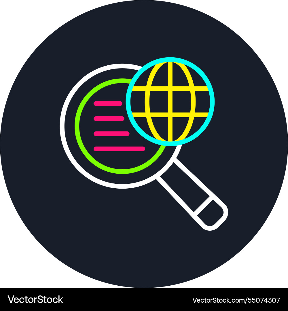 Global research line multi color icon Vector Image
