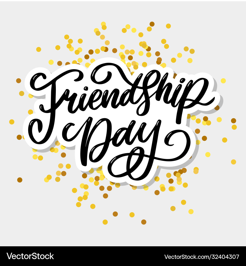 Hand drawn happy friendship day felicitation Hand drawn happy friendship day felicitation vector image