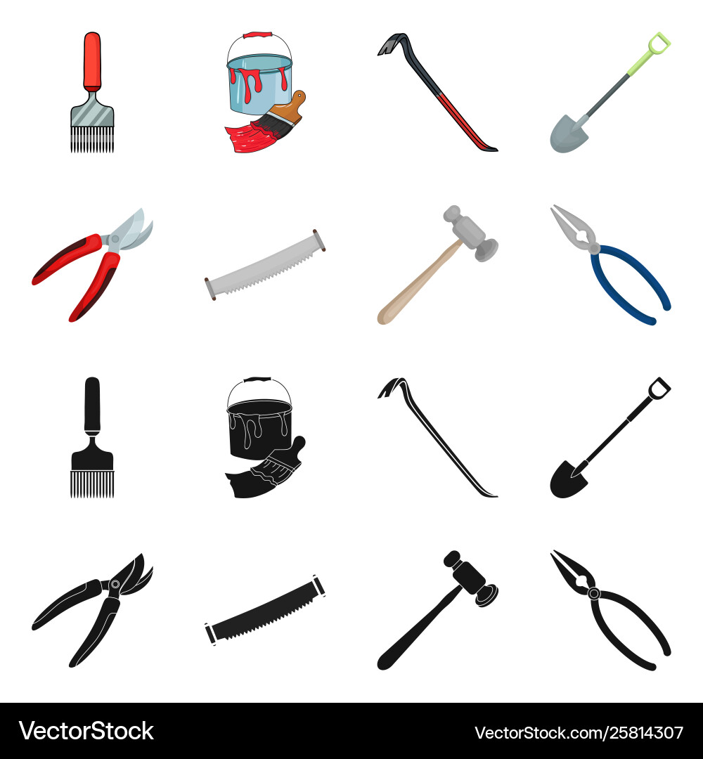 Isolated object tool and construction icon set Isolated object tool and construction icon set vector image