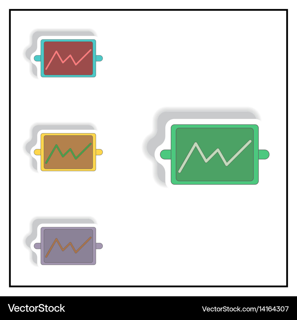 Line graph collection in paper Vector Image
