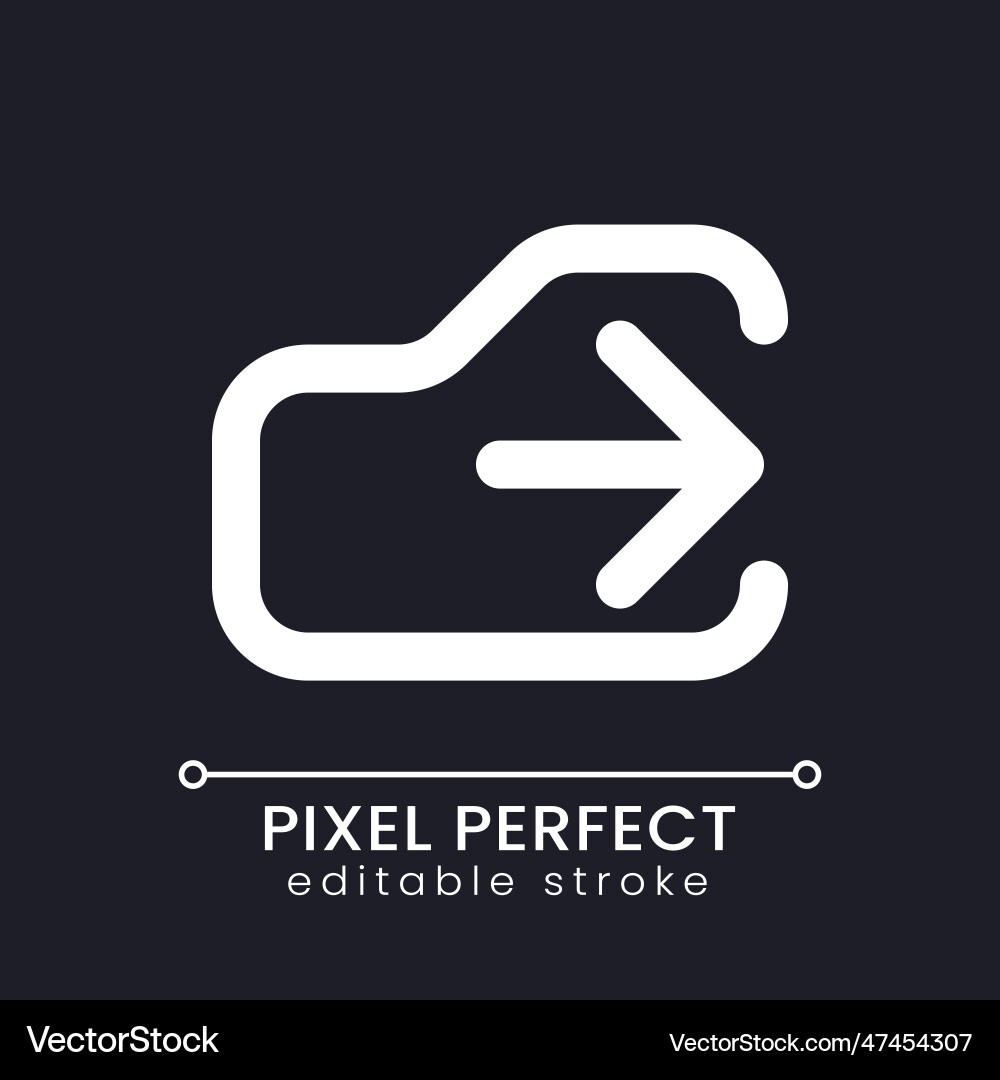 Logout pixel perfect white linear ui icon Logout pixel perfect white linear ui icon Vector Image