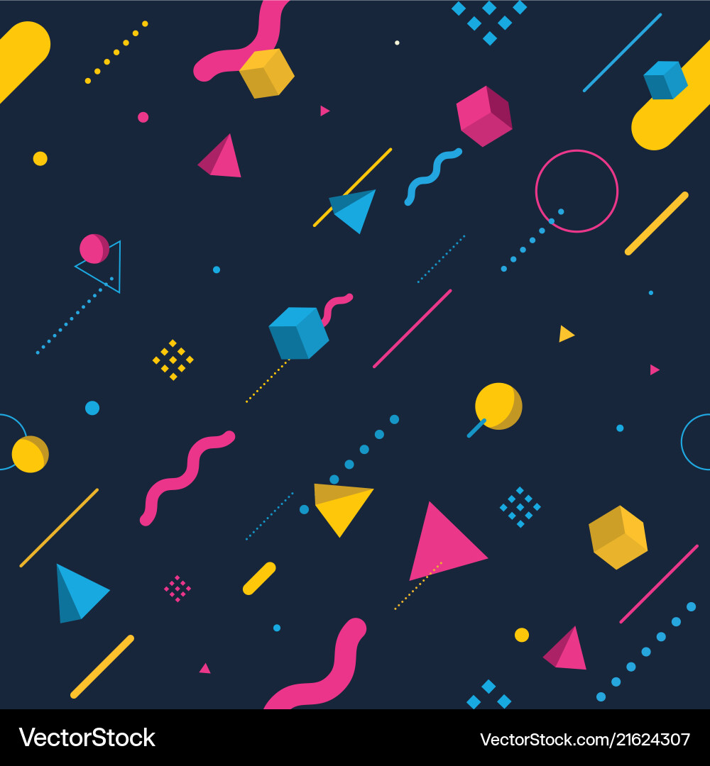 Memphis style seamless pattern background vector image