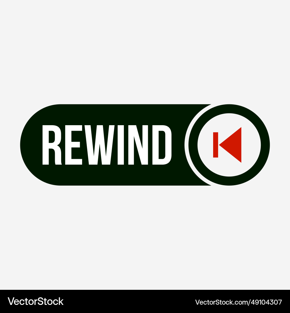 Multi media rewind button vector image