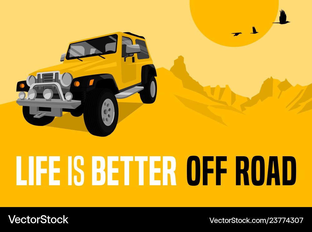 Off road poster vector image