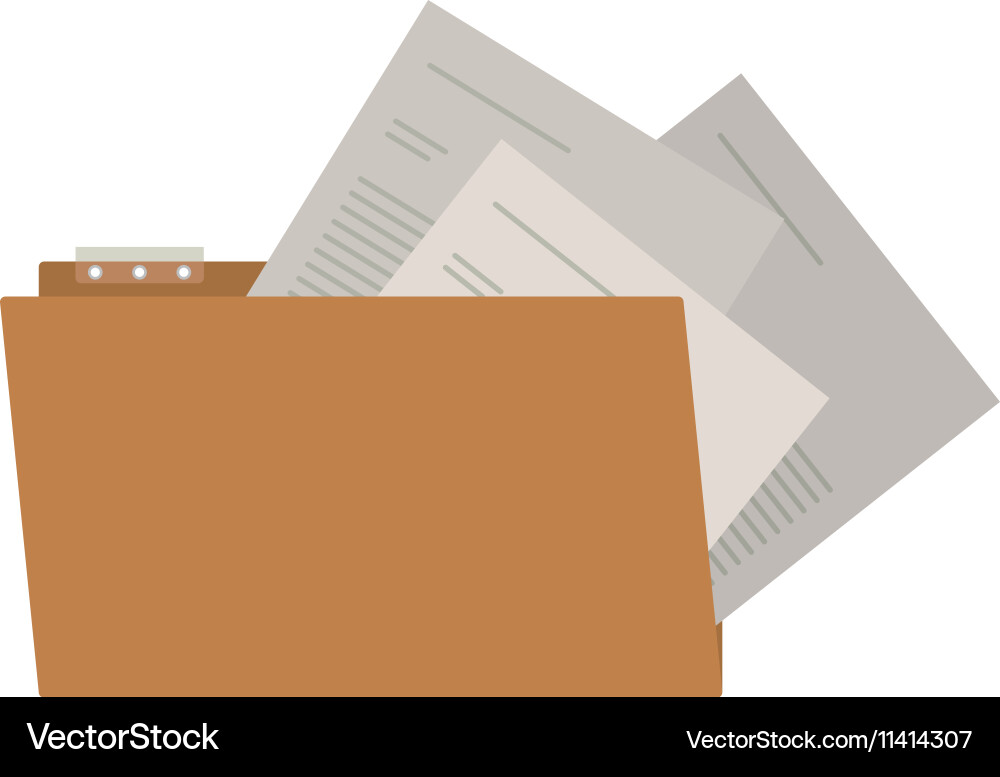 Open folder with sheets inside vector image