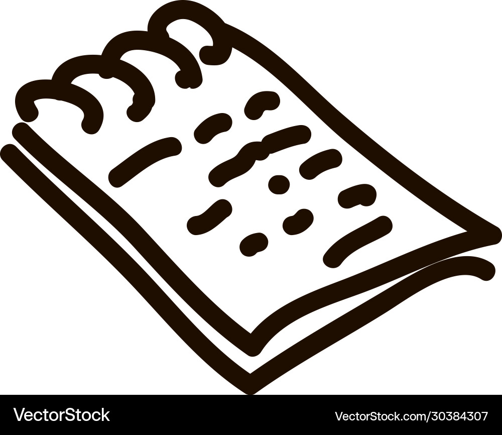 Paper sheets opened notebook notes writing twext Paper sheets opened notebook notes writing twext vector image