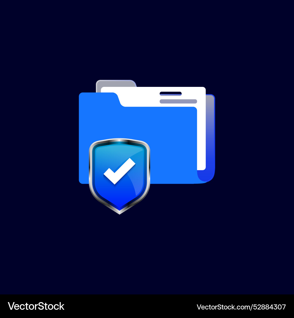 Personal data security with folder icon vector image