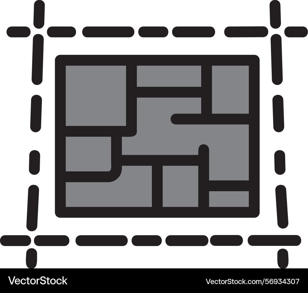 Plot line filled style icon design Vector Image