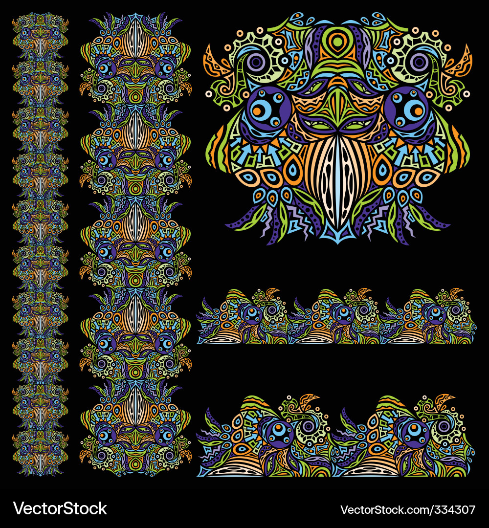 Psychedelic Ornament Pattern Vector Image