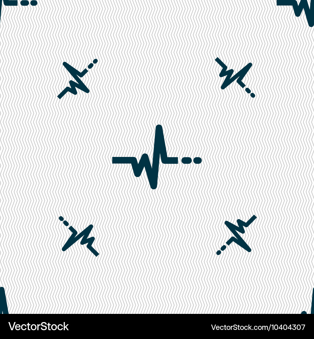 Pulse sign seamless pattern with geometric texture Vector Image