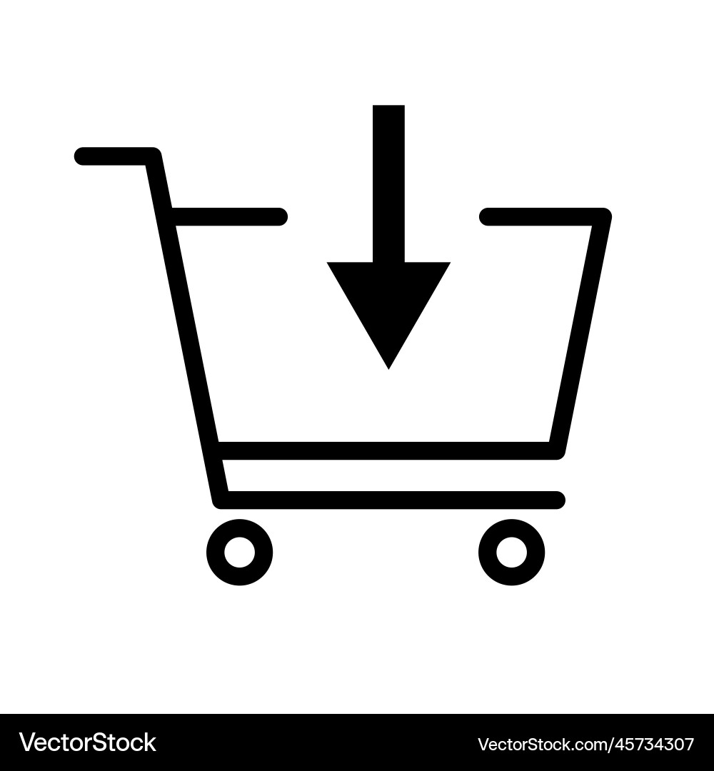 Purchase icon or shopping cart and add item arrow vector image