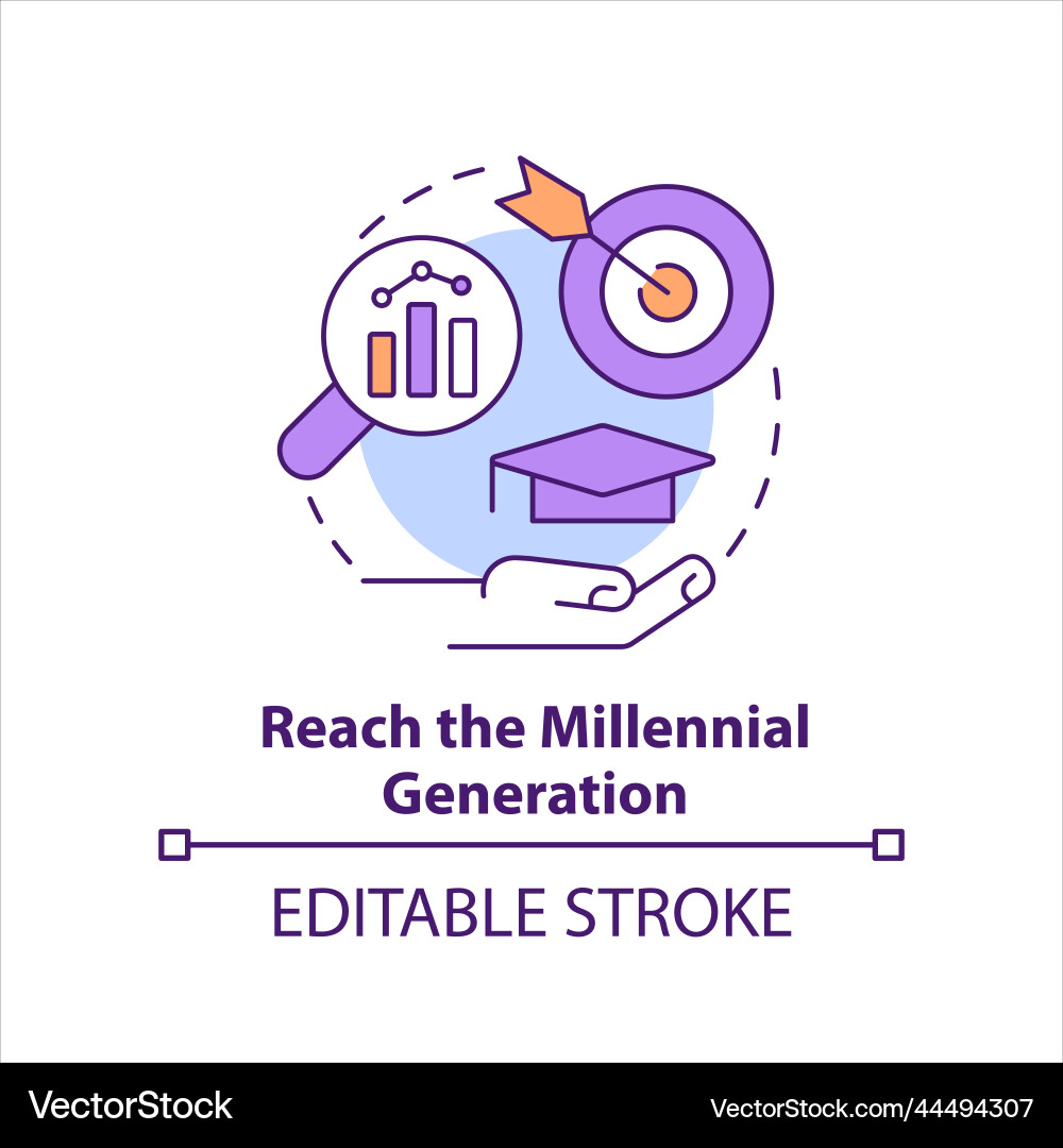 Reach millennial generation concept icon Vector Image