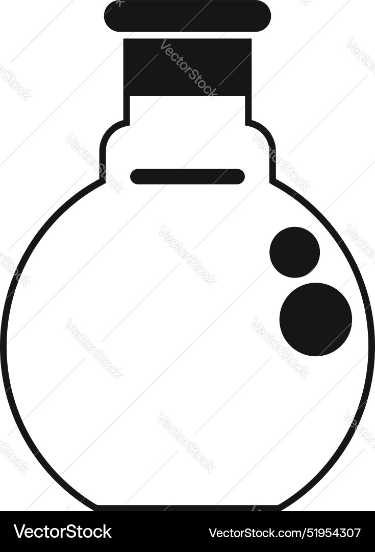 Round bottom flask containing bubbling solution Round bottom flask containing bubbling solution vector image