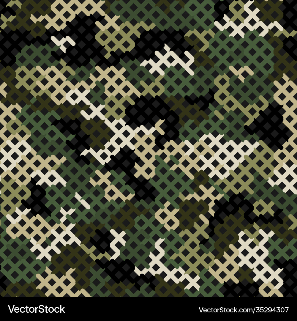 Seamless pattern for army fabric and design vector image