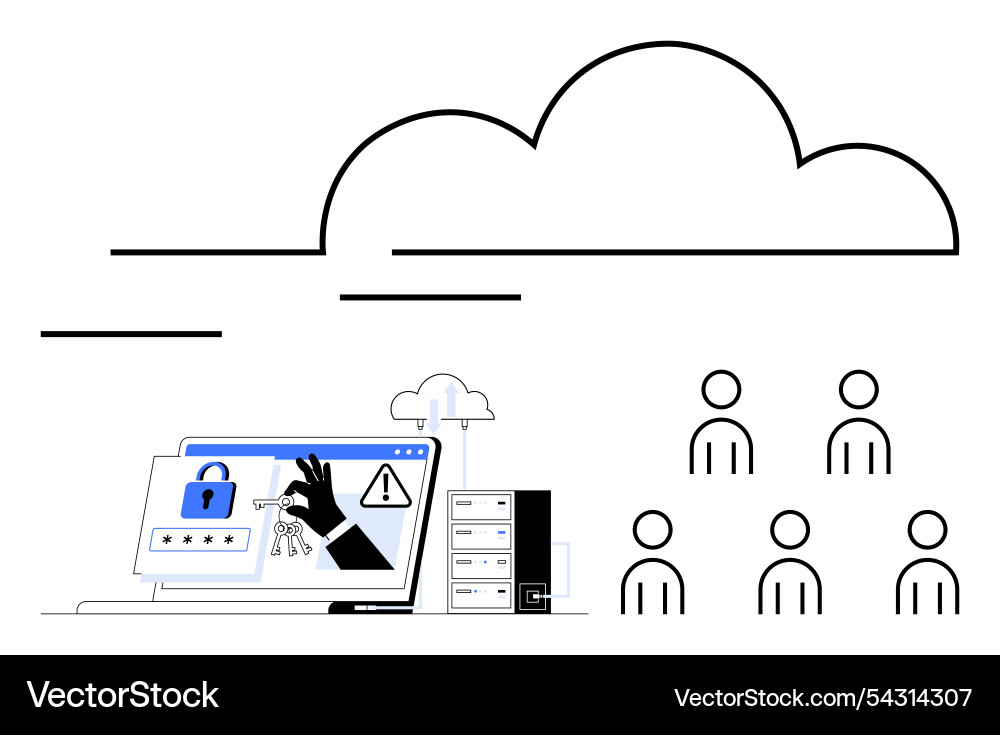 Securing cloud data protecting against cyber Vector Image