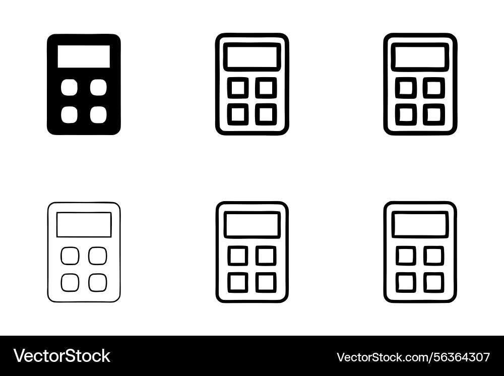 Set of style calculator icons with different Set of style calculator icons with different vector image