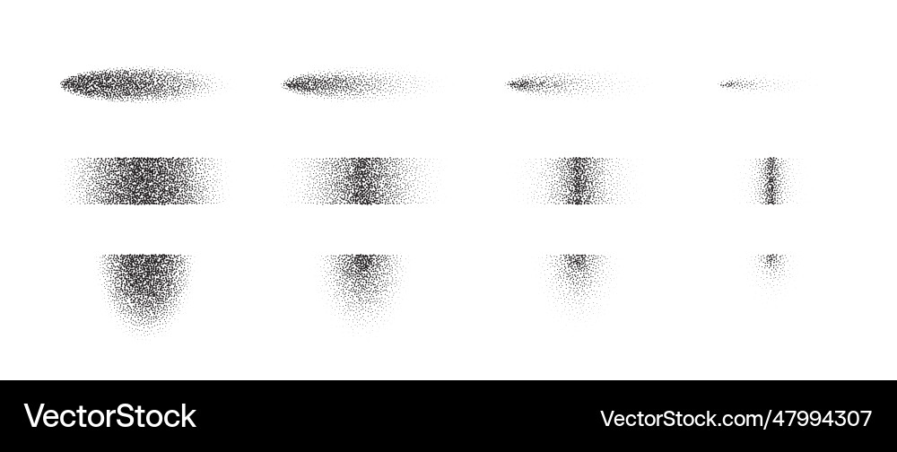 Set of textured gradient shadows and shapes Set of textured gradient shadows and shapes vector image