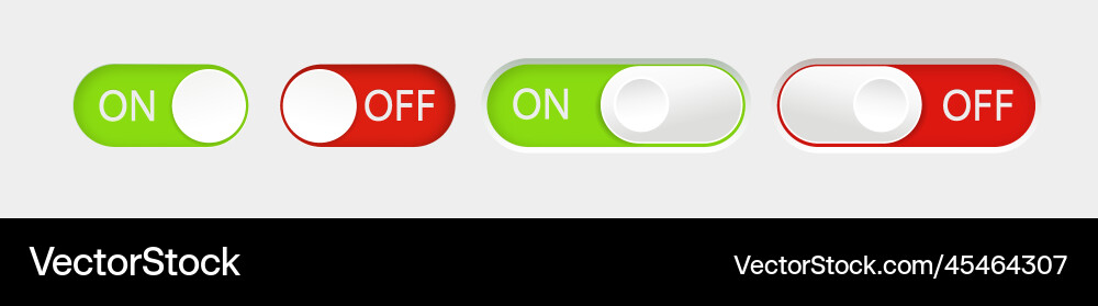 Toggle switch buttons isolated on white background vector image