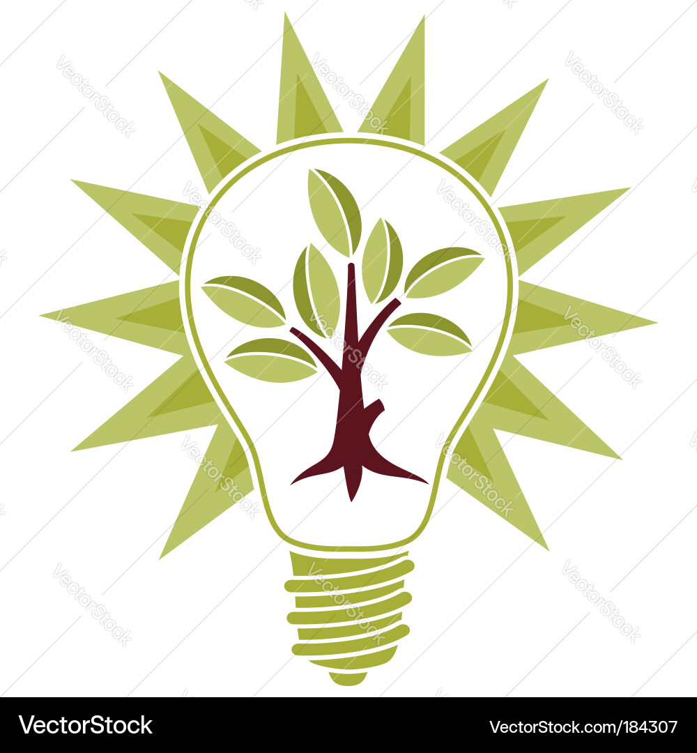 Tree and Lightbulb Symbol vector image