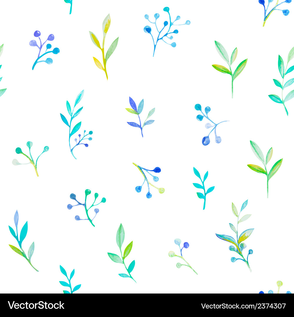 Watercolor Floral Seamless Pattern vector image