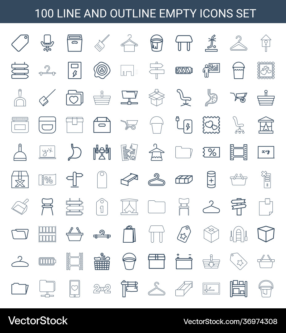 100 empty icons Vector Image