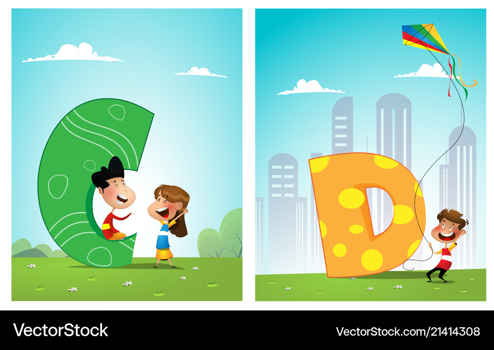 A set of pictures for learning the english A set of pictures for learning the english vector image
