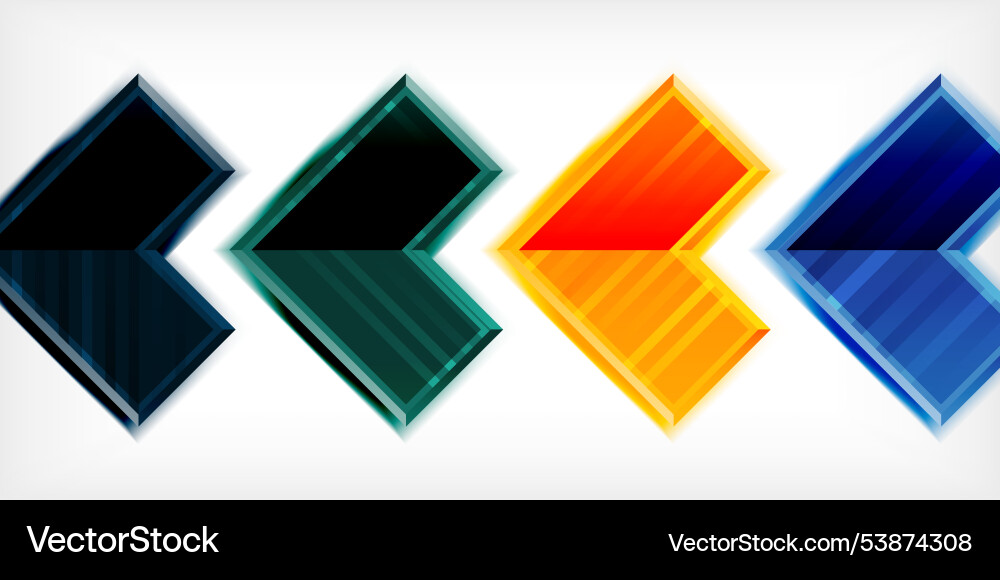 Arrow symbols created with 3d effects and line Vector Image