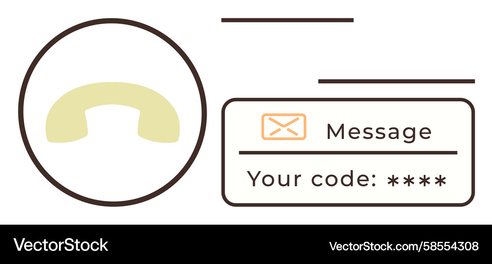 Authentication Code Notification Vector Image