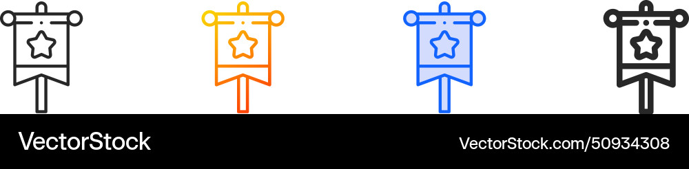 Banner iconthin linear gradient blue stroke Vector Image