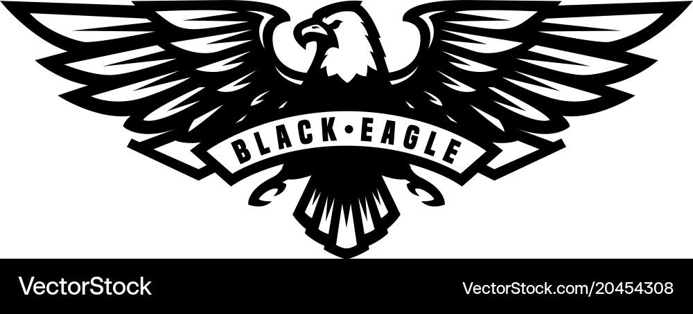 Black eagle symbol emblem Royalty Free Vector Image