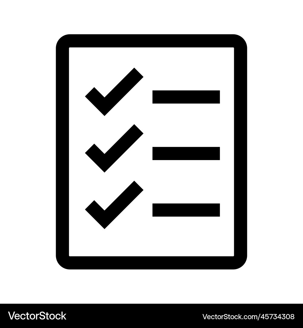 Checklist icon or task and survey Checklist icon or task and survey vector image