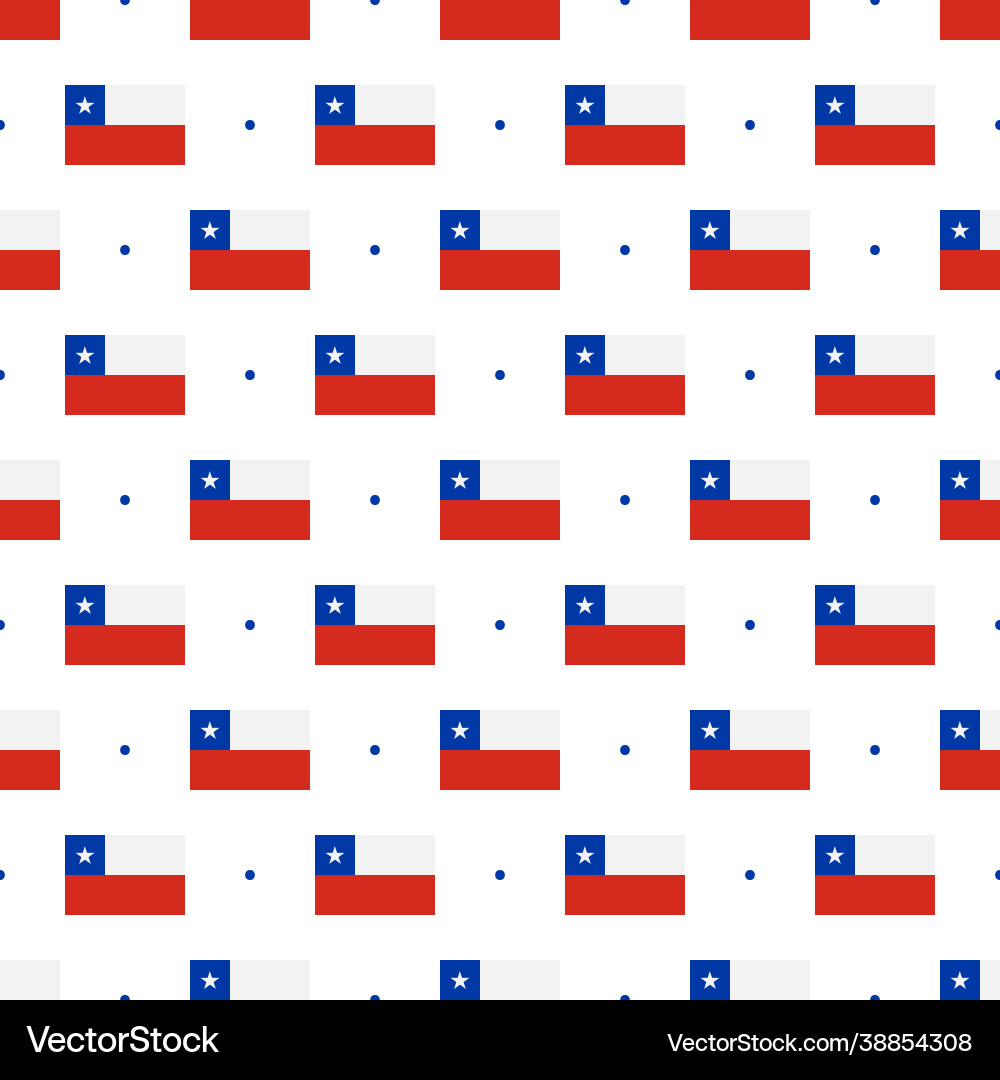 Chile flags and dots seamless pattern Vector Image