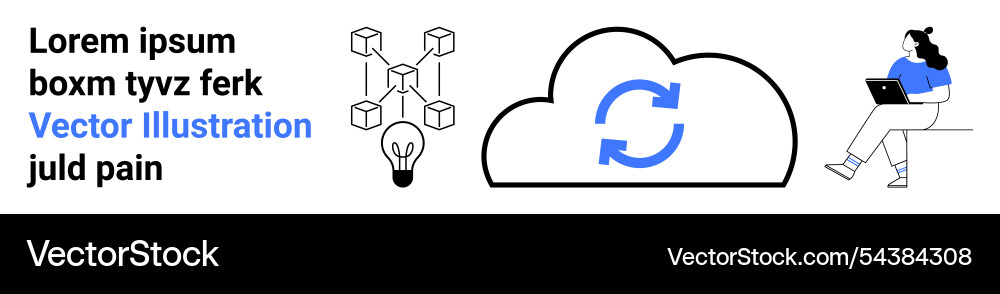 Cloud computing concept with blockchain lightbulb Cloud computing concept with blockchain lightbulb vector image