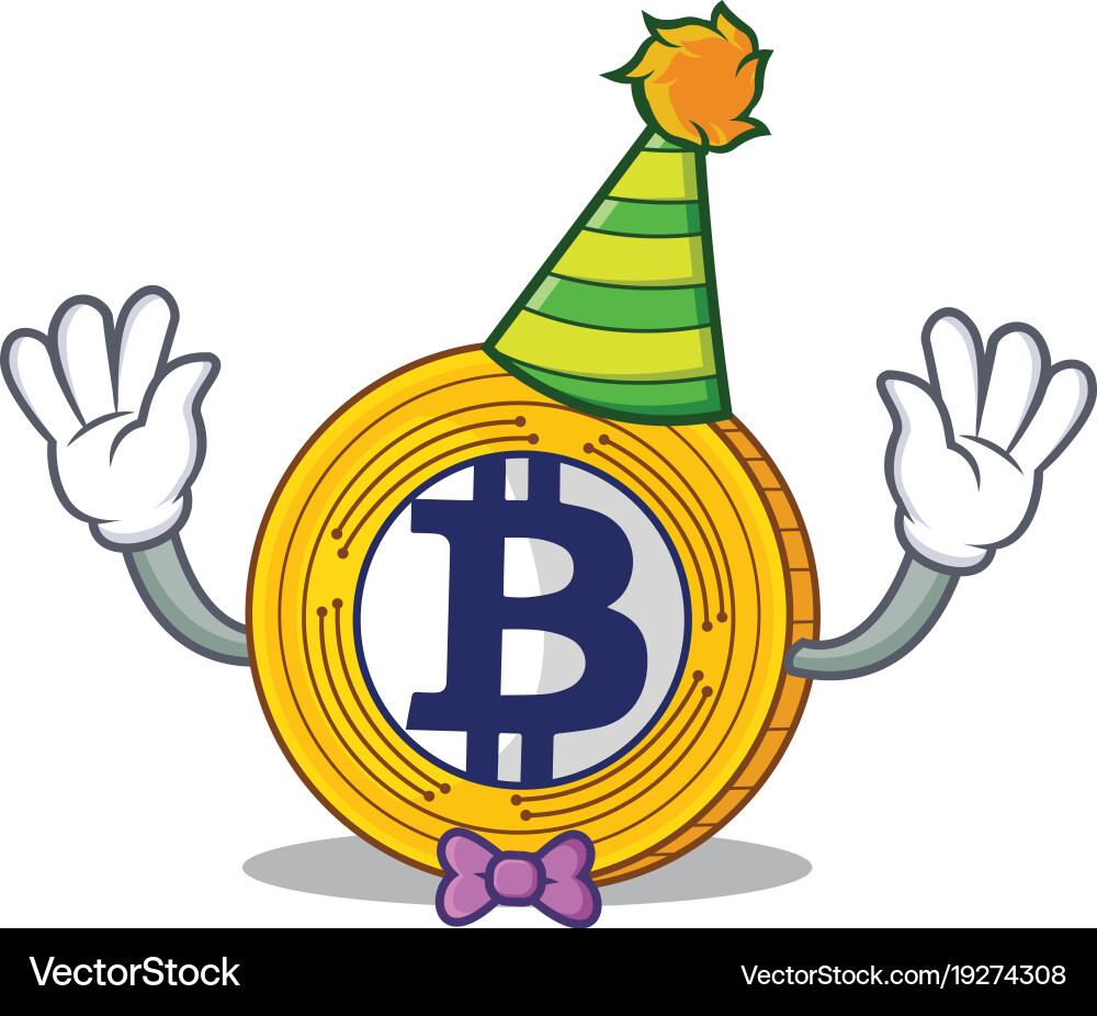 Clown bitcoin gold character cartoon – Royalty-Free Vector | VectorStock
