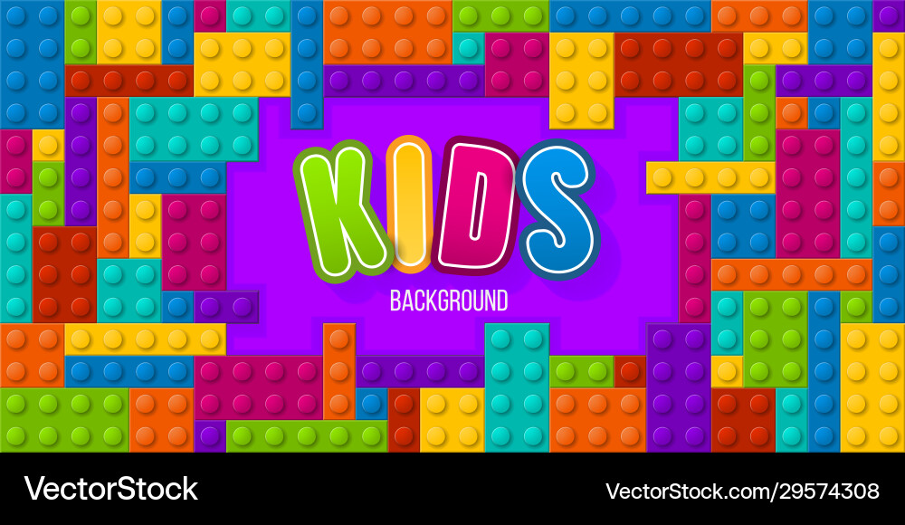 Colorful Building Blocks Pattern vector image