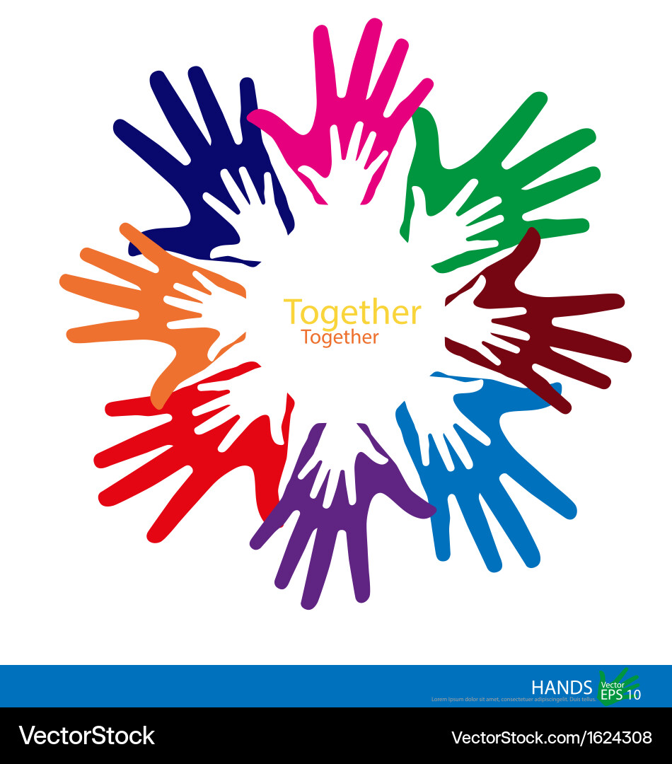 Colorful Hands Group Royalty Free Vector Image