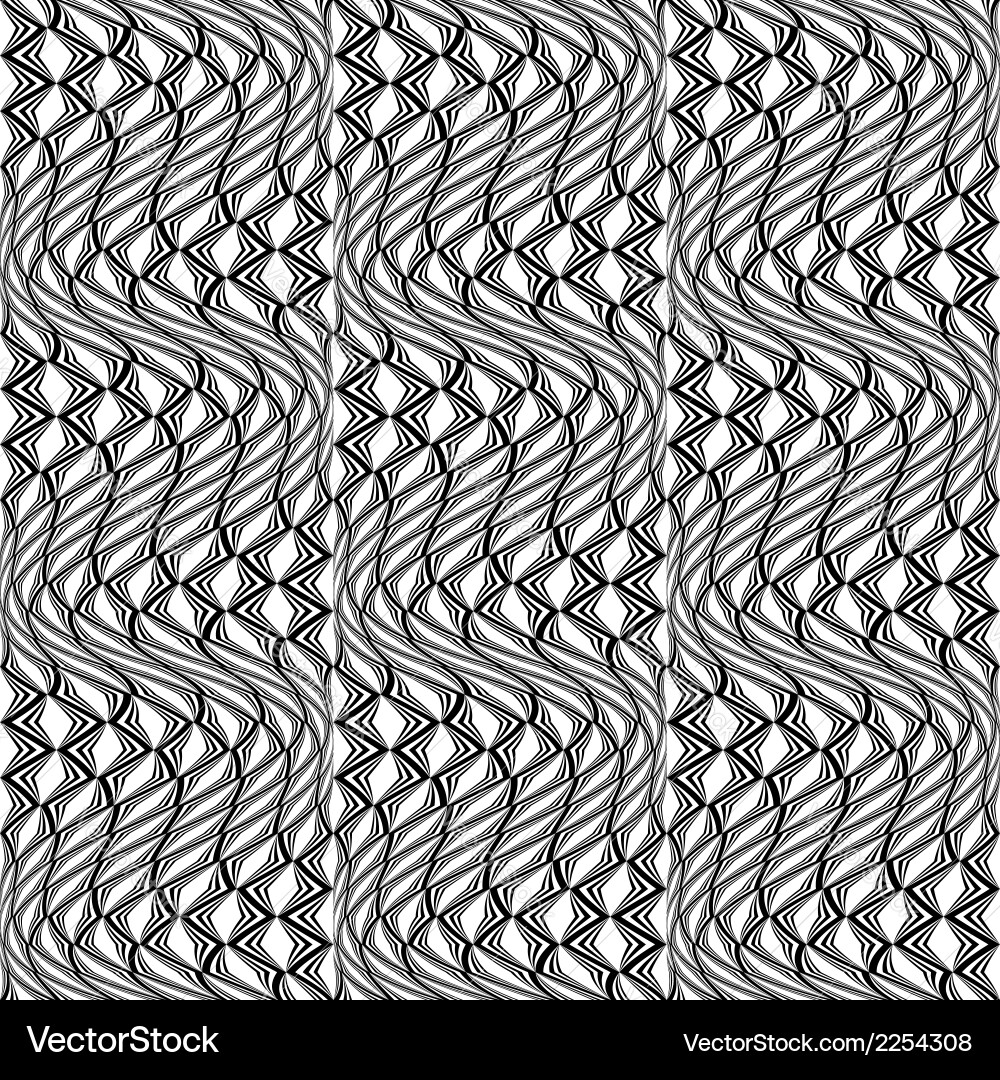 Design seamless monochrome wave pattern vector image