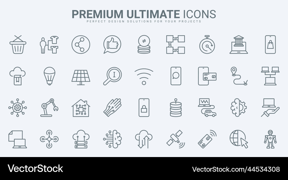 Digital Network & Tech Icons vector image