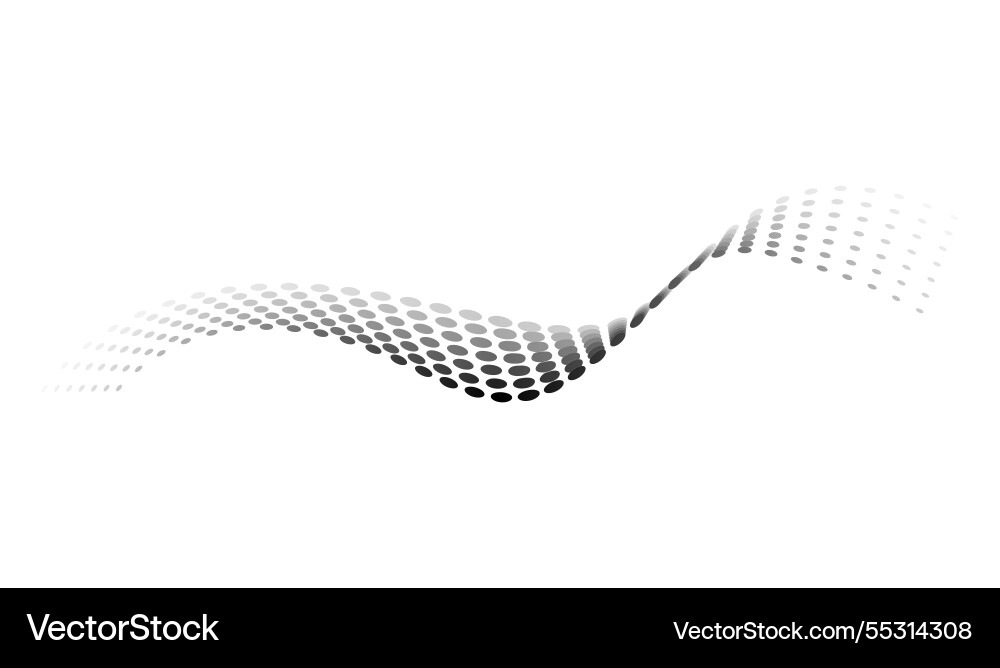 Dotted halftone waves flowing wavy lines pattern Dotted halftone waves flowing wavy lines pattern vector image