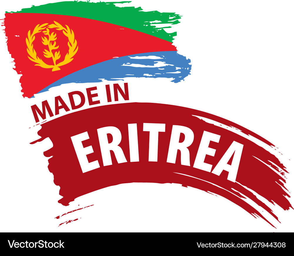 Eritrea flag on a white Eritrea flag on a white vector image