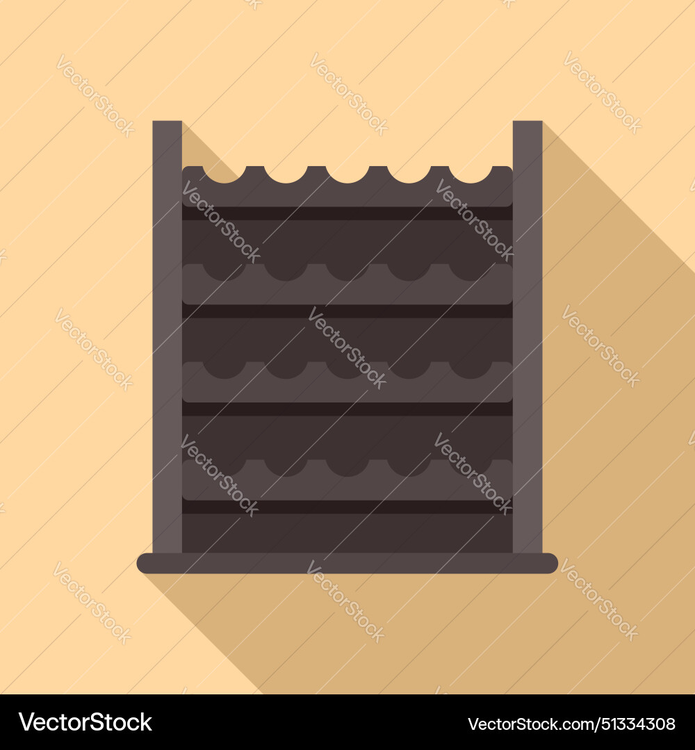 Flat design empty chocolate display shelf icon Flat design empty chocolate display shelf icon vector image