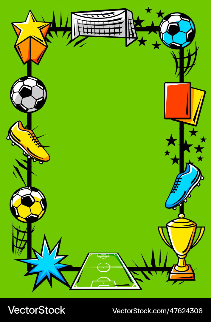 Fußball Hintergrund mit dynamischen Symbolen Vektorbild