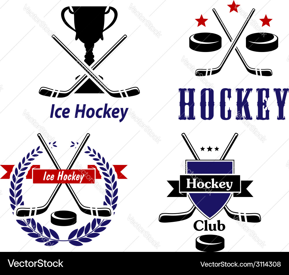 Ice Hockey Club Badges & Emblems vector image